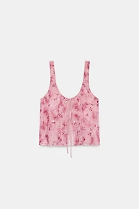 TOP EN TUL À PAILLETTES AVEC NŒUDS