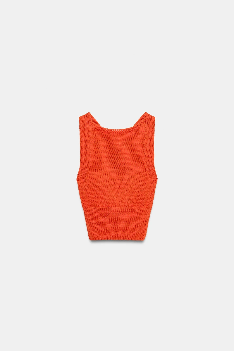 CROSS-BACK KNIT TOP