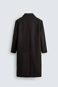 WOOL BLEND COAT WITH CONTRAST LAPEL