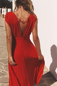 PLEATED MIDI DRESS