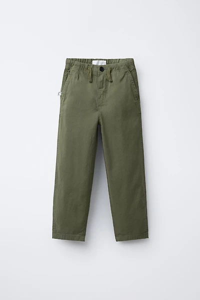 TEXTURED STRETCH PANTS