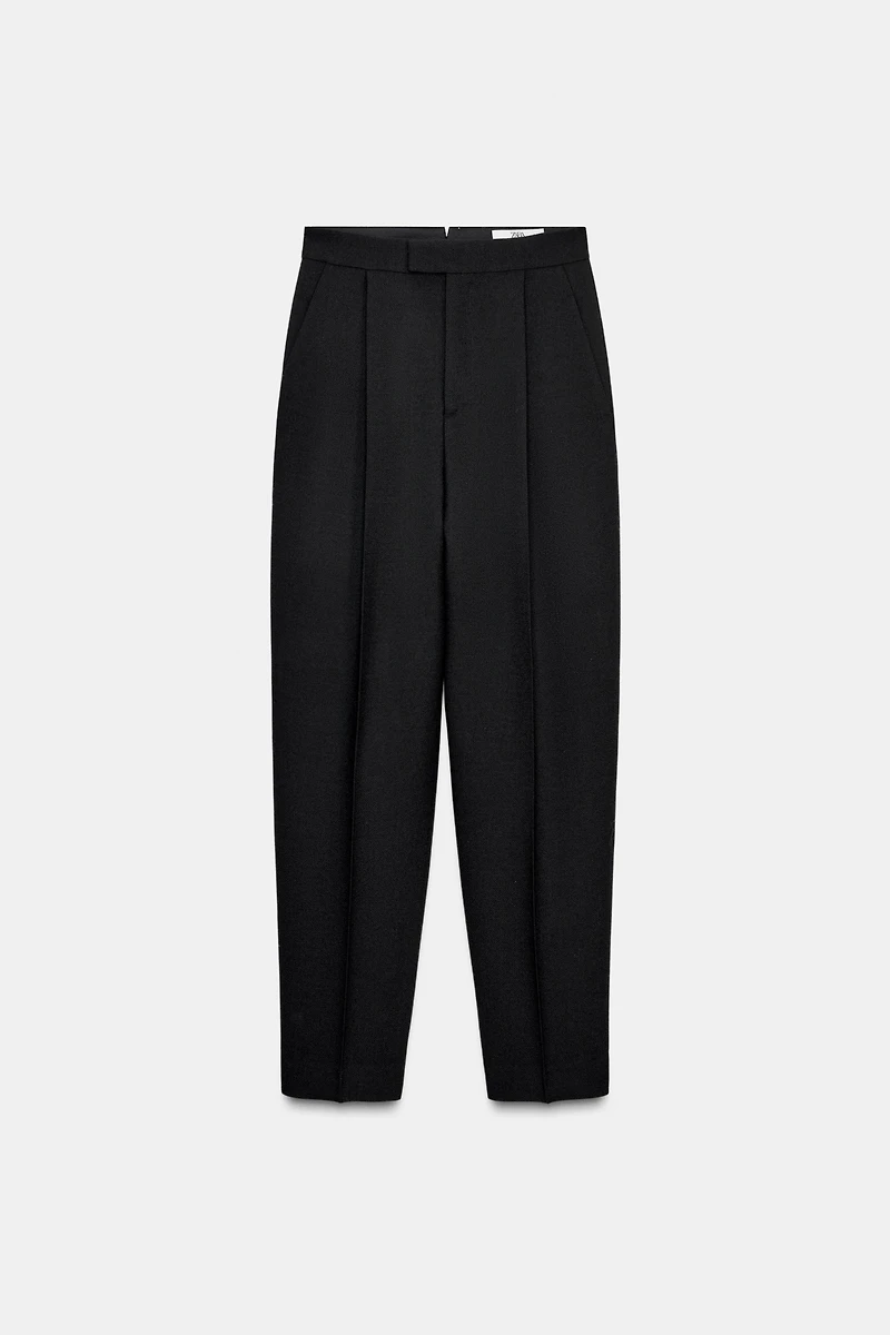 LIMITED EDITION WOOL BLEND PLEATED PANTS