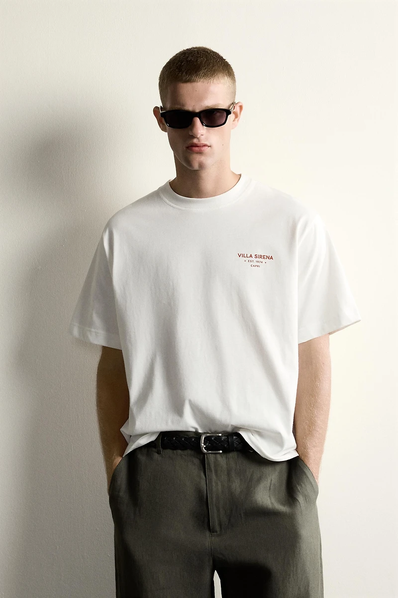 RELAXED FIT CONTRAST PRINT T-SHIRT