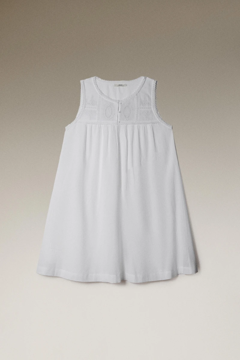 CHEMISE DE NUIT COTON BRODERIES