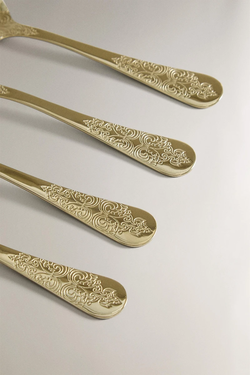 LOT CUILLÈRES À DESSERT GRAVÉES (LOT DE 4)
