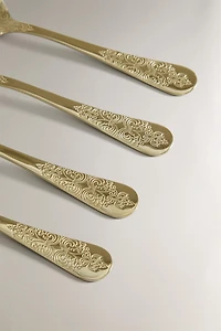 LOT CUILLÈRES À DESSERT GRAVÉES (LOT DE 4)