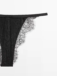 Silk briefs with lace detail