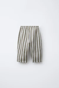 PANTALON BAGGY À RAYURES ET DÉCOR ÉTIQUETTE