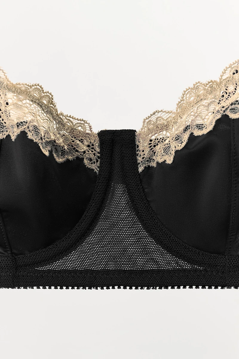 LACE TRIM UNDERWIRE BRA