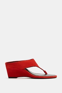 LEATHER WEDGE SANDALS