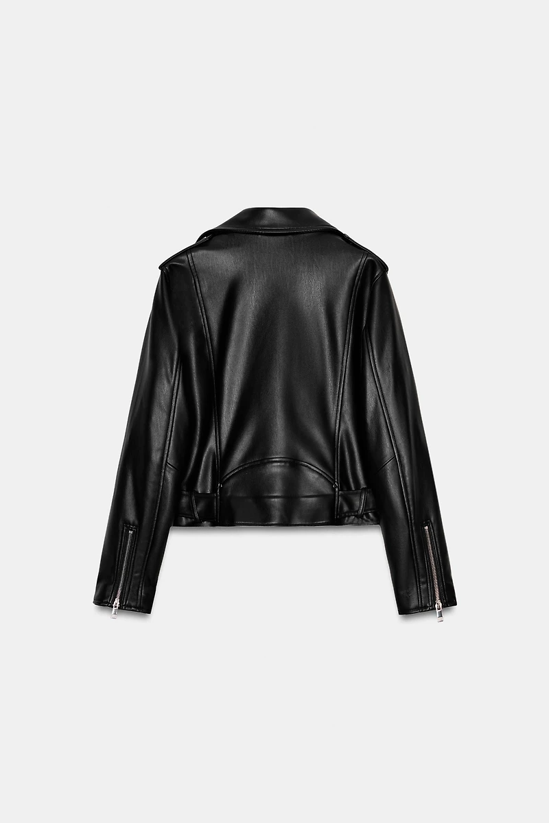 BLOUSON DE MOTARD EN MATIÈRE SYNTHÉTIQUE