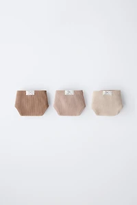 6-14 ANS/ LOT DE TROIS CULOTTES RIB ÉTIQUETTE