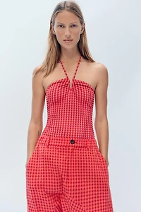 LIMITED EDITION GINGHAM HALTER SWIMSUIT