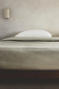 COTTON SEERSUCKER CHECK DUVET COVER