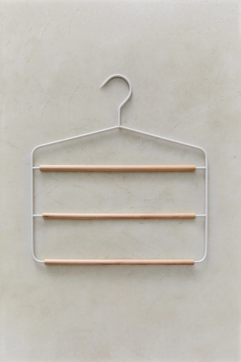METAL AND WOOD PANTS HANGER