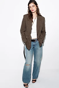 OVERSIZED GINGHAM BLAZER
