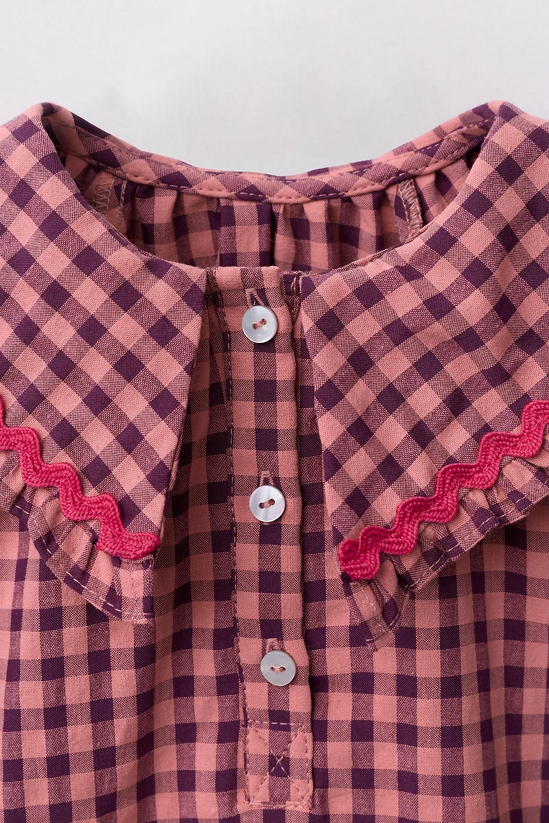 RUFFLE GINGHAM DRESS