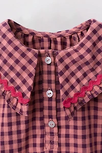 RUFFLE GINGHAM DRESS