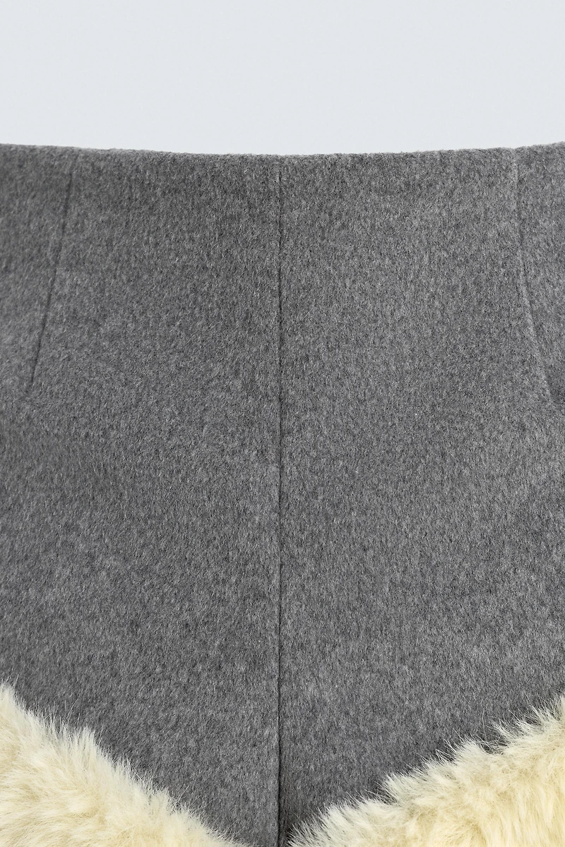 CONTRAST FAUX FUR SHORTS HARRY LAMBERT FOR ZARA X DISNEY