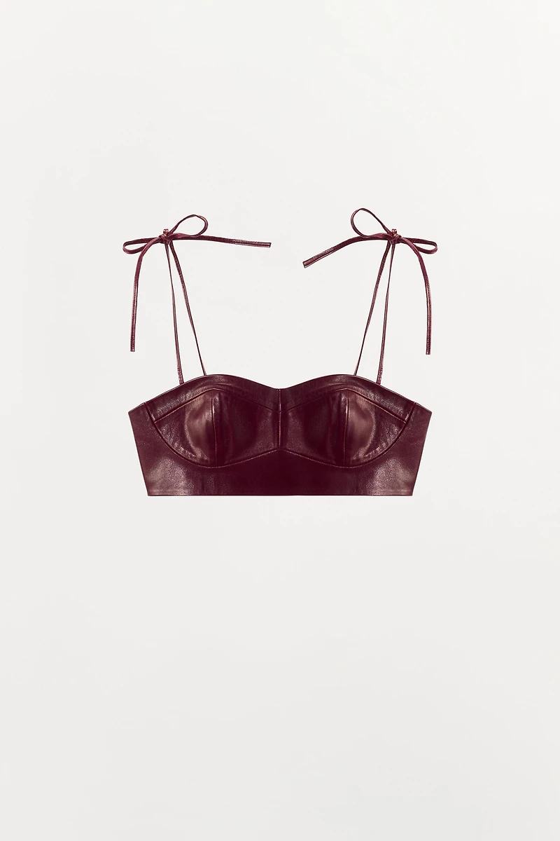 100% LEATHER MINI TOP