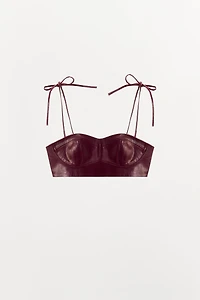 100% LEATHER MINI TOP