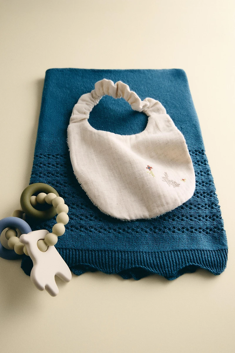 EMBROIDERED CHIFFON BABY BIB