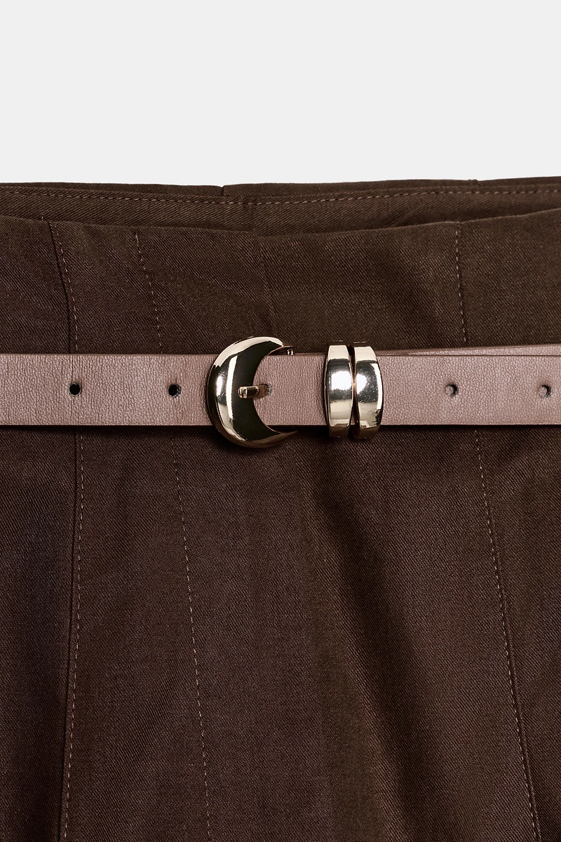 HIGH-WAISTED BELTED PANTS