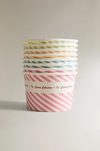 LOT POTS À GLACE RAYURES (LOT DE 8)