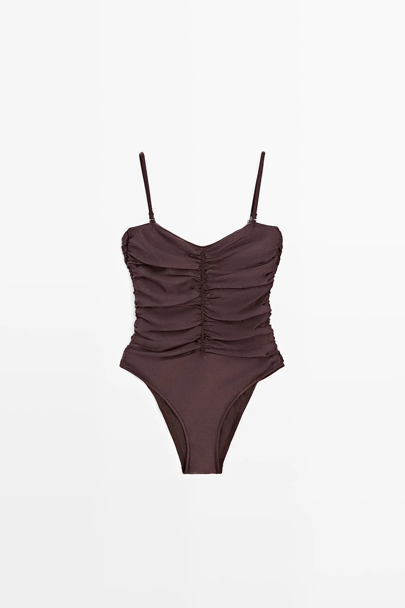 Shimmery gathered swimsuit