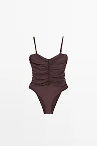 Shimmery gathered swimsuit