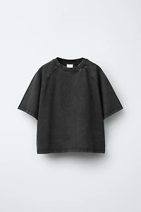 HEAVY WEIGHT T-SHIRT AND WASHED EFFECT RIB FLARE LEGGINGS SET