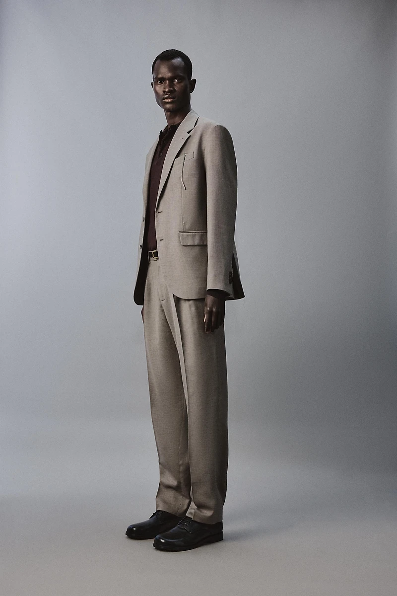 PANTALON DE COSTUME À PLIS ET CARREAUX