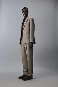 PANTALON DE COSTUME À PLIS ET CARREAUX