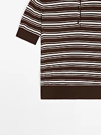 100% cotton polo shirt with striped details