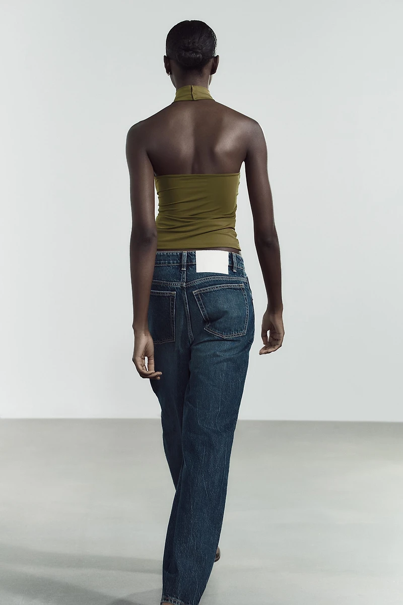 POLYAMIDE HALTER TOP