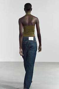 POLYAMIDE HALTER TOP