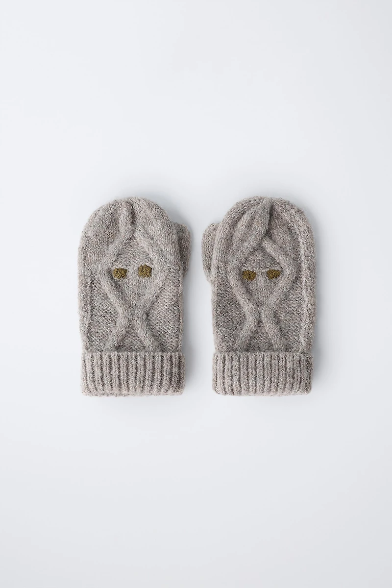 TASSEL KNIT MITTENS