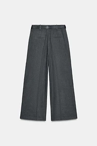 PANTALON JUPE-CULOTTE À CEINTURE ET RAYURES TENNIS