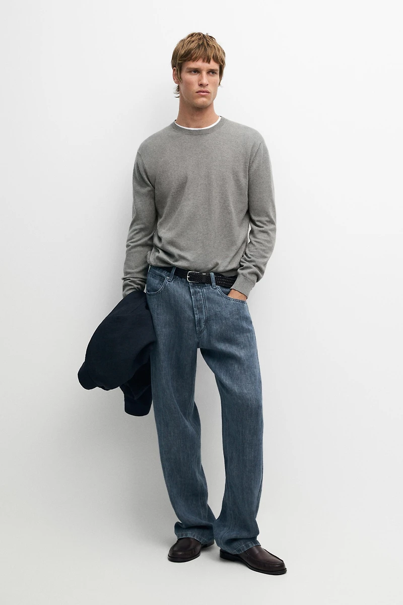 Cotton blend knit sweater