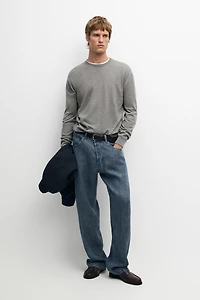 Cotton blend knit sweater
