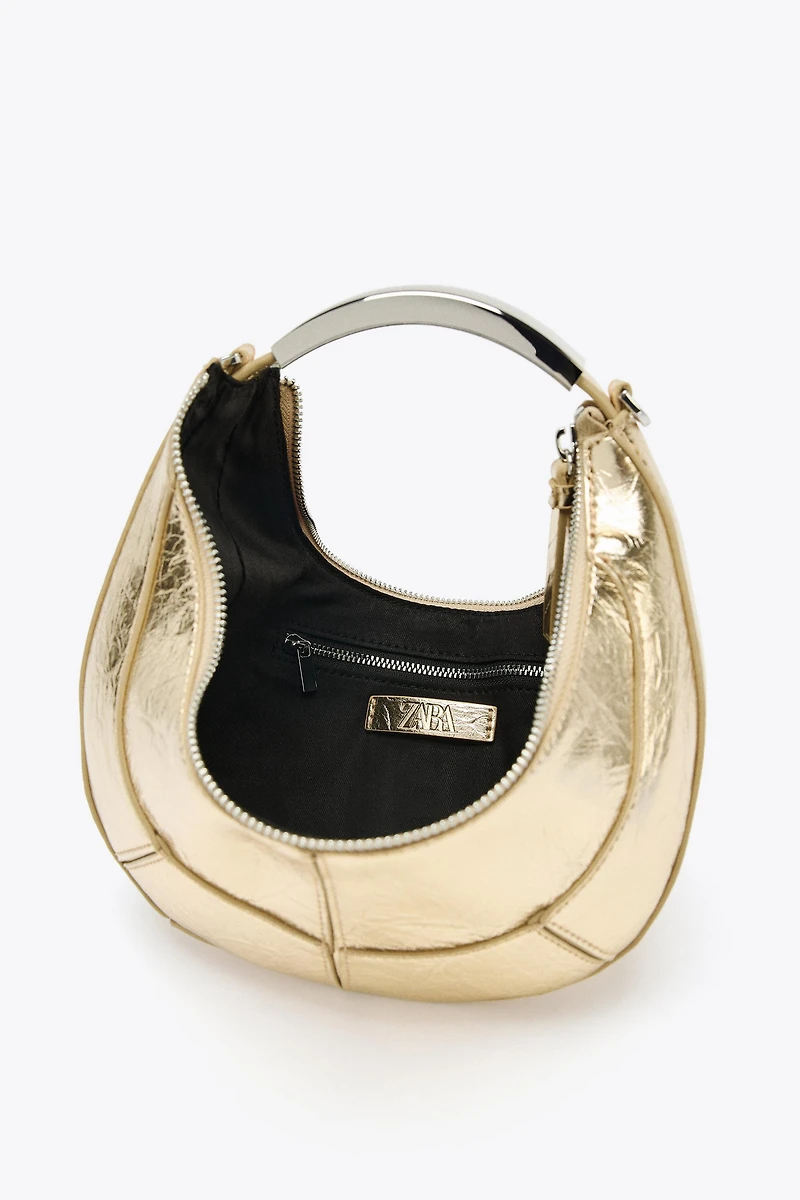 OVAL BAG WITH METAL HANDLE