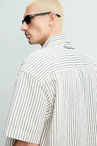 CONTRAST STRIPED PATCH OVERSHIRT
