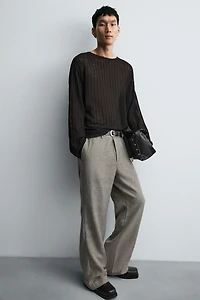 FLARE FIT STRUCTURED PANTS