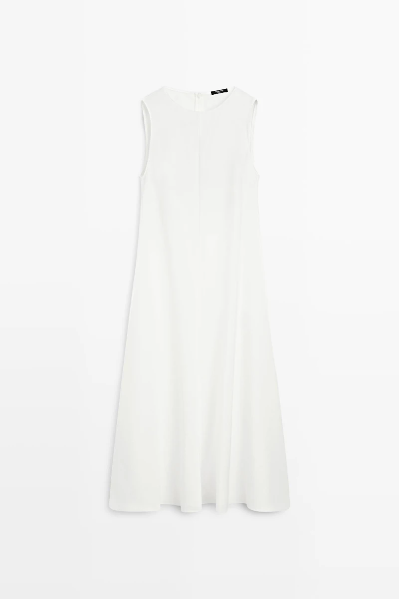 Flowing linen midi dress