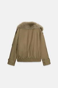 TRENCH MATELASSÉ À COL EFFET FOURRURE ZW COLLECTION