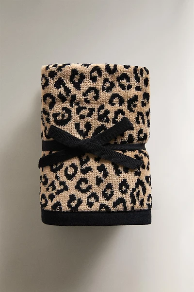 ANIMAL PRINT VELOUR HAND TOWEL PACK (PACK OF 3)