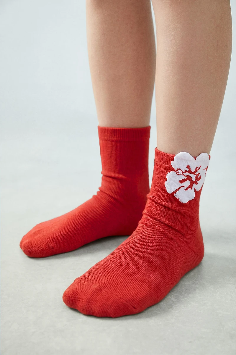 LOT DE DEUX CHAUSSETTES MI-Hautes HIBISCUS
