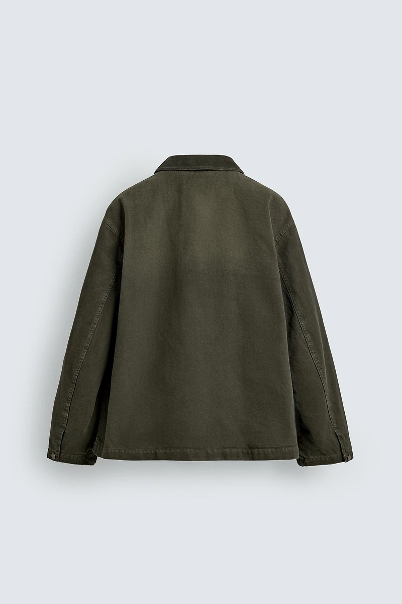 BLOUSON DÉLAVÉ COL COMBINÉ