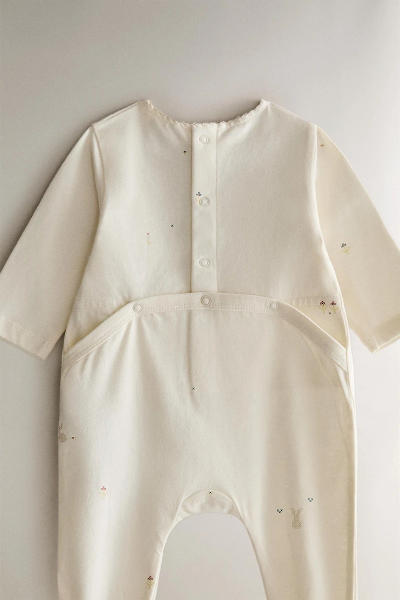 Kids Bunny and Floral Footed Romper