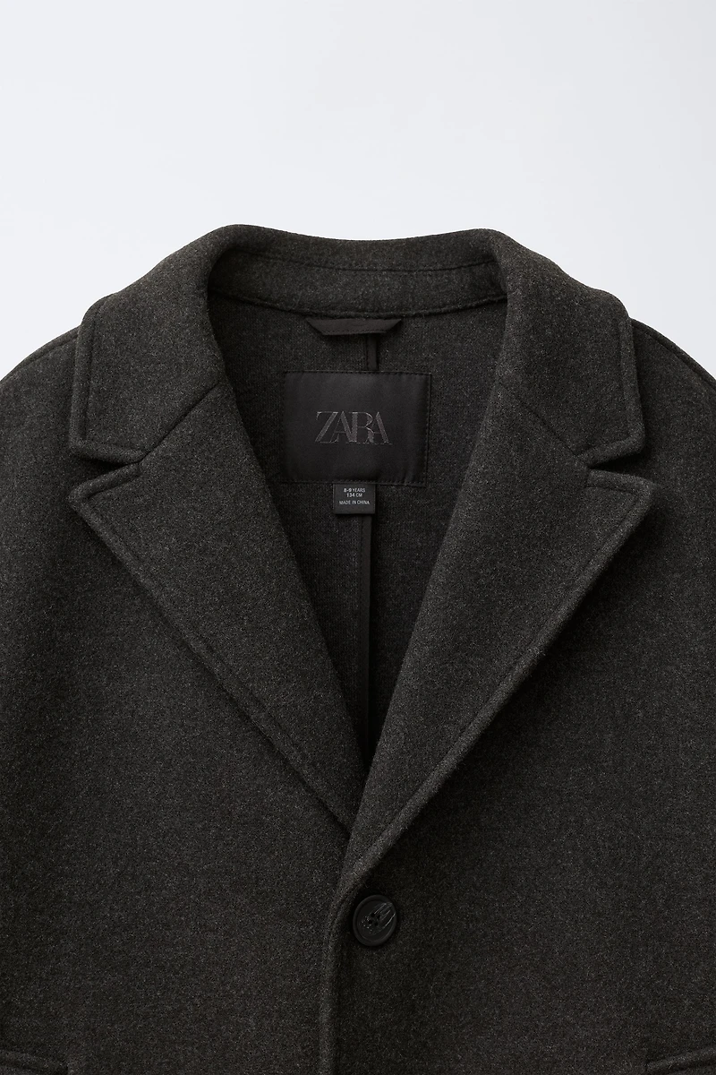 MANTEAU LONG EN DRAP DE LAINE
